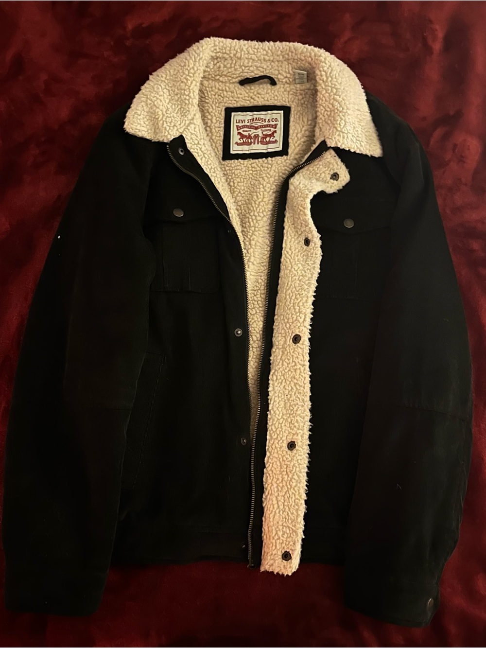 Levi's Dark Green Corduroy Sherpa-Lined Men's Jacket